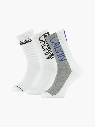 Calvin Klein Táskák & Kiegészítők HU167570 | Calvin Klein Logo Crew Férfi Zokni Fehér